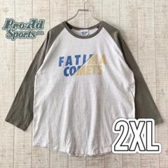 ラグラン 7部袖 Tシャツ メンズ 大きいサイズ 2XLサイズ プリントTシャツ