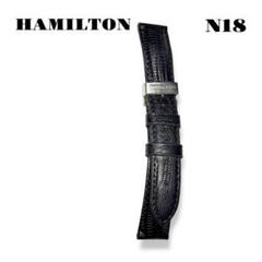 人気品！ HAMILTON レザー バンド ベルト ブラック シルバー 黒 銀