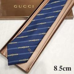 ✴【GUCCI】ハイブランドネクタイ★チェーン★紺★メンズ★イタリア★シルク