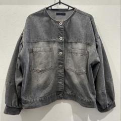 しまむら LaxDanTia グレー デニムジャケット ノーカラーデニム