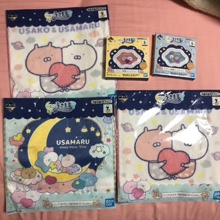 うさまる一番くじハンドタオルねむねむタイム新品メラミン食器コレクション