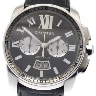 カルティエ CARTIER W7100060 カリブル ドゥ カルティエ デイト クロノグラフ 自動巻き メンズ 箱・保証書付き_822895【ev10】