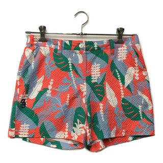 coco 中古 アンパスィ and per se レディース ショートパンツ L ピンク系 総柄 リーフ柄 サッカー生地