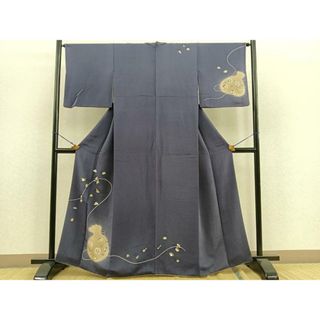 平和屋着物●訪問着　仕覆成物文　金彩　鬼しぼ縮緬　正絹　逸品　BAAL9496pk