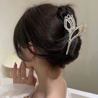 ♡数量限定♡パール チューリップ モチーフ バンスクリップ ヘアアクセサリー 