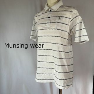  Munsing wear 半袖　ポロシャツ　ホワイト　金属エンブレム タグ無し