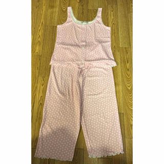 新品☆2点セット☆セットアップ☆部屋着☆パジャマ☆ピンク×白☆ハート☆pJ☆S☆