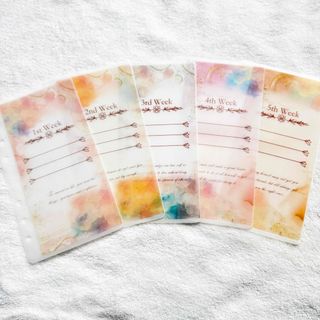 水彩マーブルweeklyタイプ　A6 saving リフィルバインダー貯金韓国