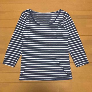 アンダーシャツ　ブルー×ホワイト　七分袖