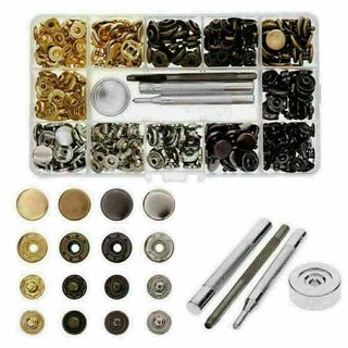 カシメ スナップボタン 打ち具 セット12mm 120ピース入