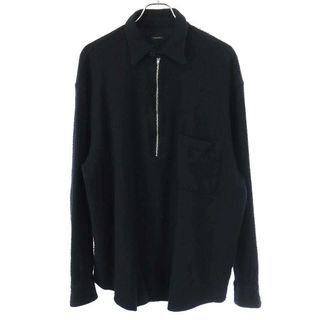 COMOLI コモリ 23AW 縮絨ウールハーフジップシャツ Y03-02010 ネイビー 3