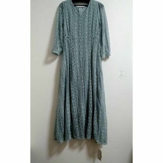 【新品タグ】NICE CLAUP レース ロングワンピース 綿 コットン 