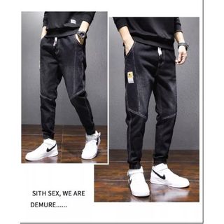 【ｓａｌｅ】ズボン　パンツ　秋冬　デニム　ブラック　ＸＬ　ゆったり