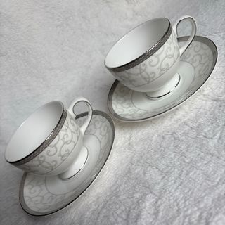 WEDGWOOD セレスチアル プラチナ カップ&ソーサー ペアセット