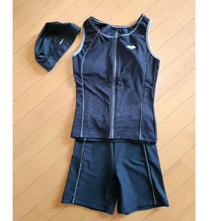 レディース水着　スイムウェア　スイミング　セパレート水着　Mサイズ　帽子付き